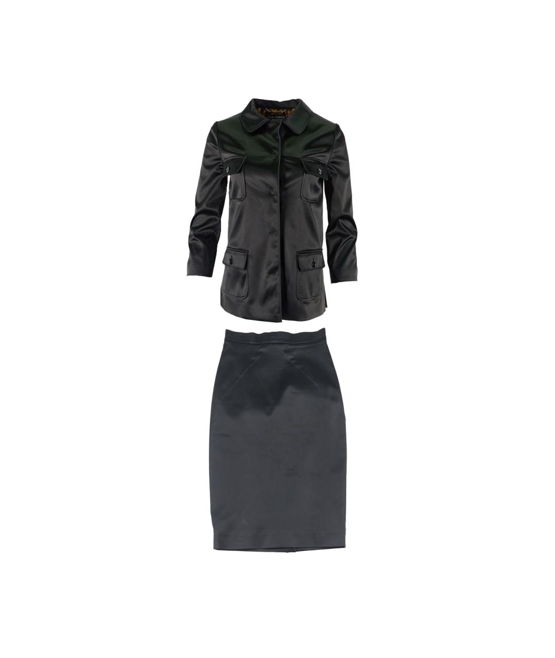 DOLCE&GABBANA Черный ацетатный костюм с юбками, фото 9