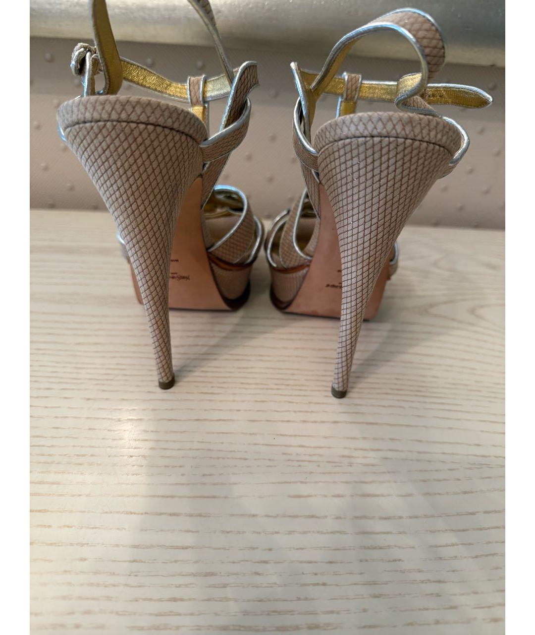 SAINT LAURENT Бежевые босоножки, фото 3