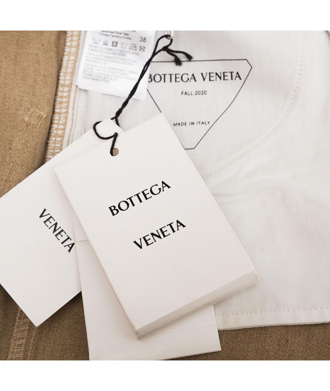 BOTTEGA VENETA Бежевые хлопковые прямые джинсы, фото 3