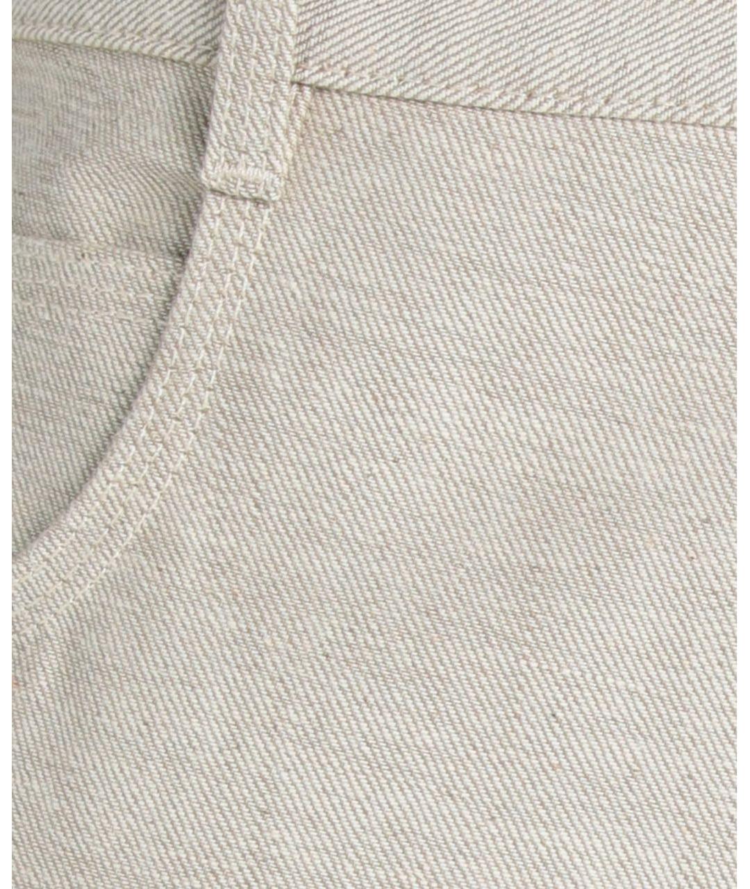 BOTTEGA VENETA Бежевые хлопковые прямые джинсы, фото 4