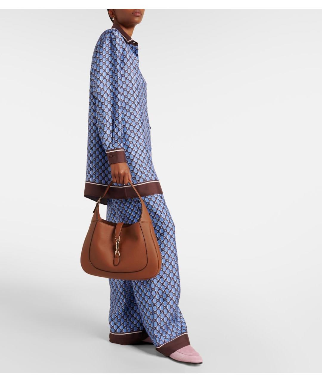 GUCCI Коричневая кожаная сумка с короткими ручками, фото 4