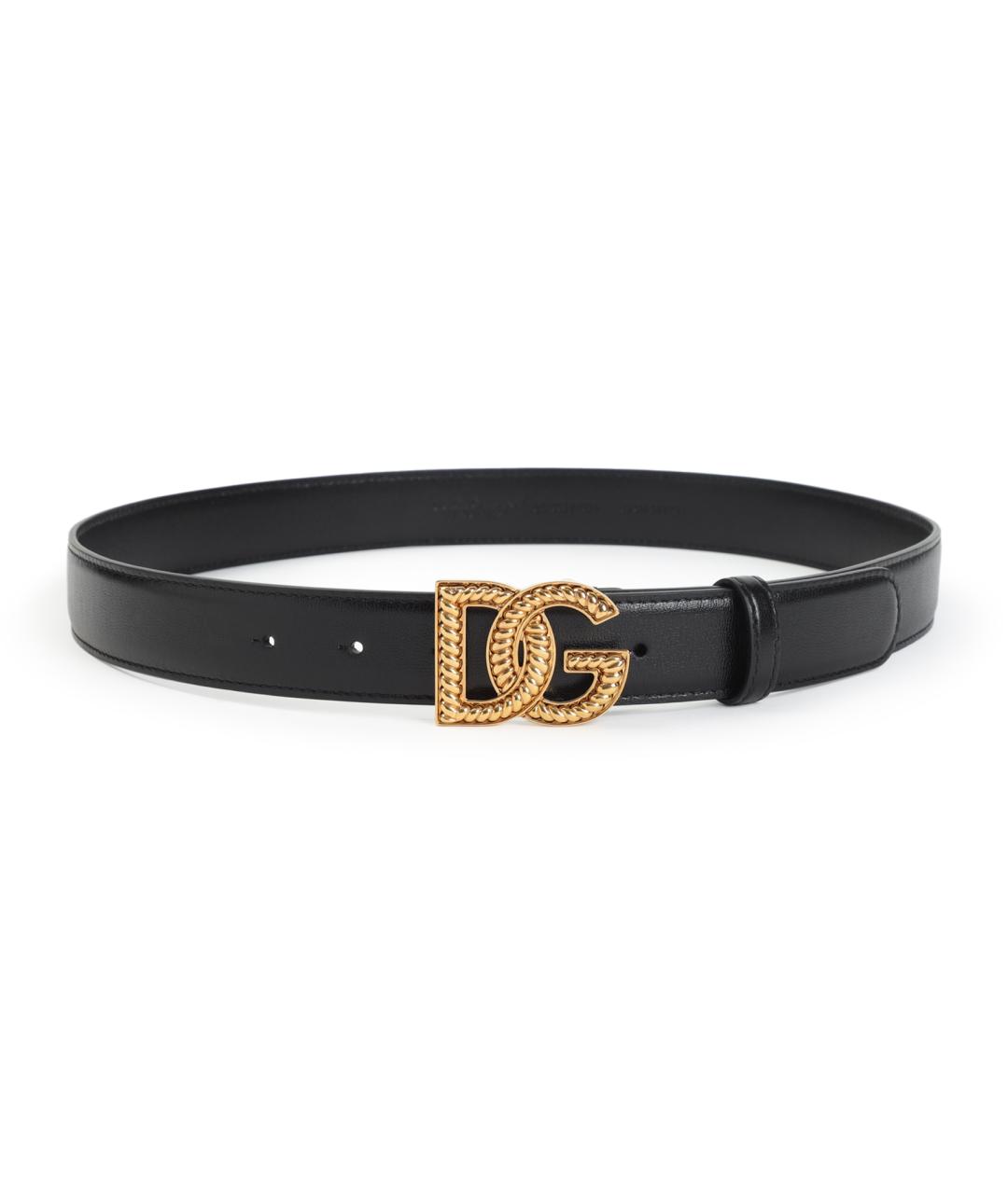 DOLCE&GABBANA Черный кожаный ремень, фото 1