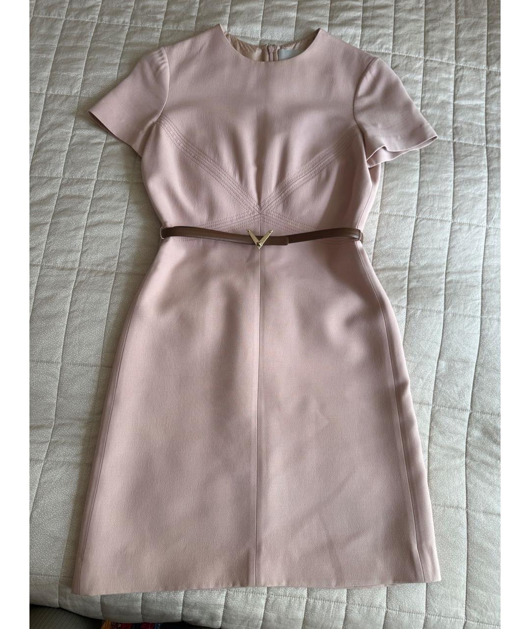 VALENTINO Розовое шерстяное повседневное платье, фото 9