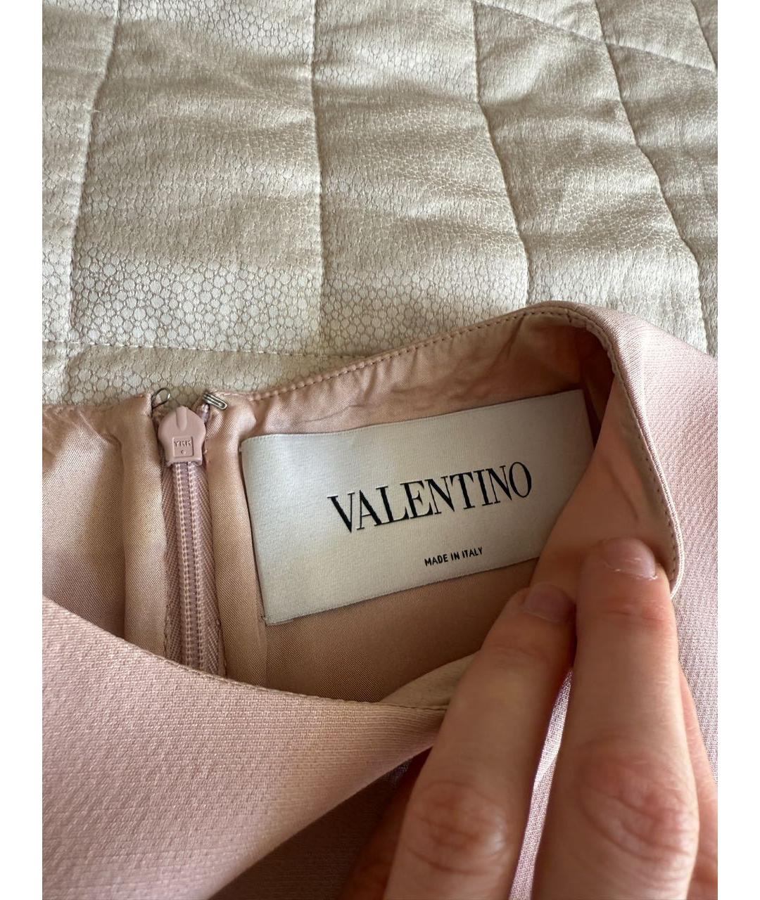 VALENTINO Розовое шерстяное повседневное платье, фото 3