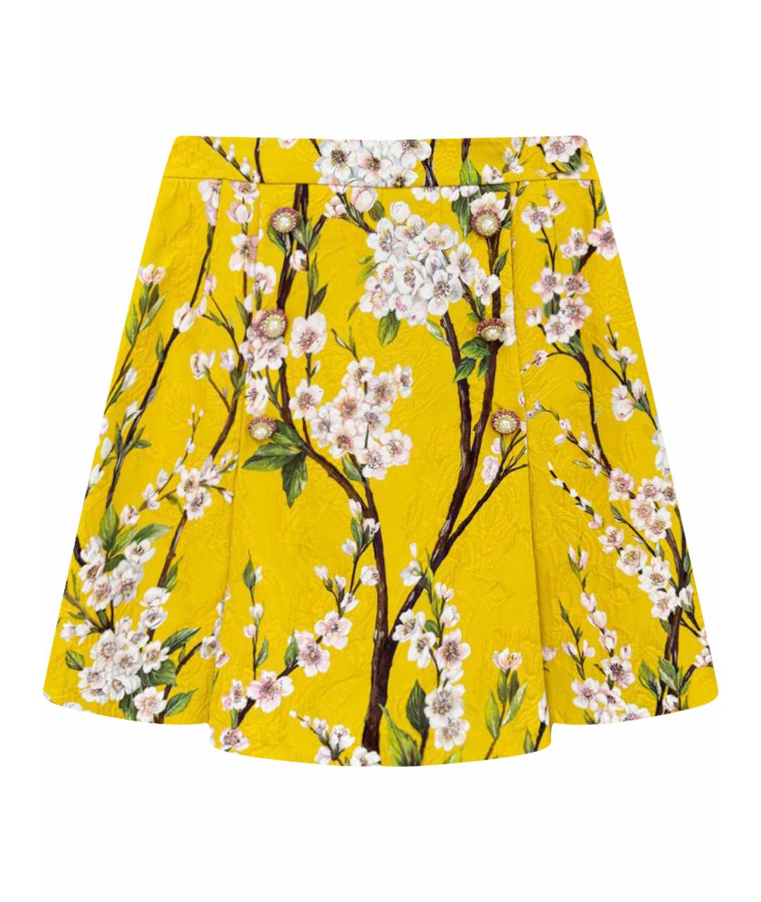 DOLCE&GABBANA Желтая юбка мини, фото 1