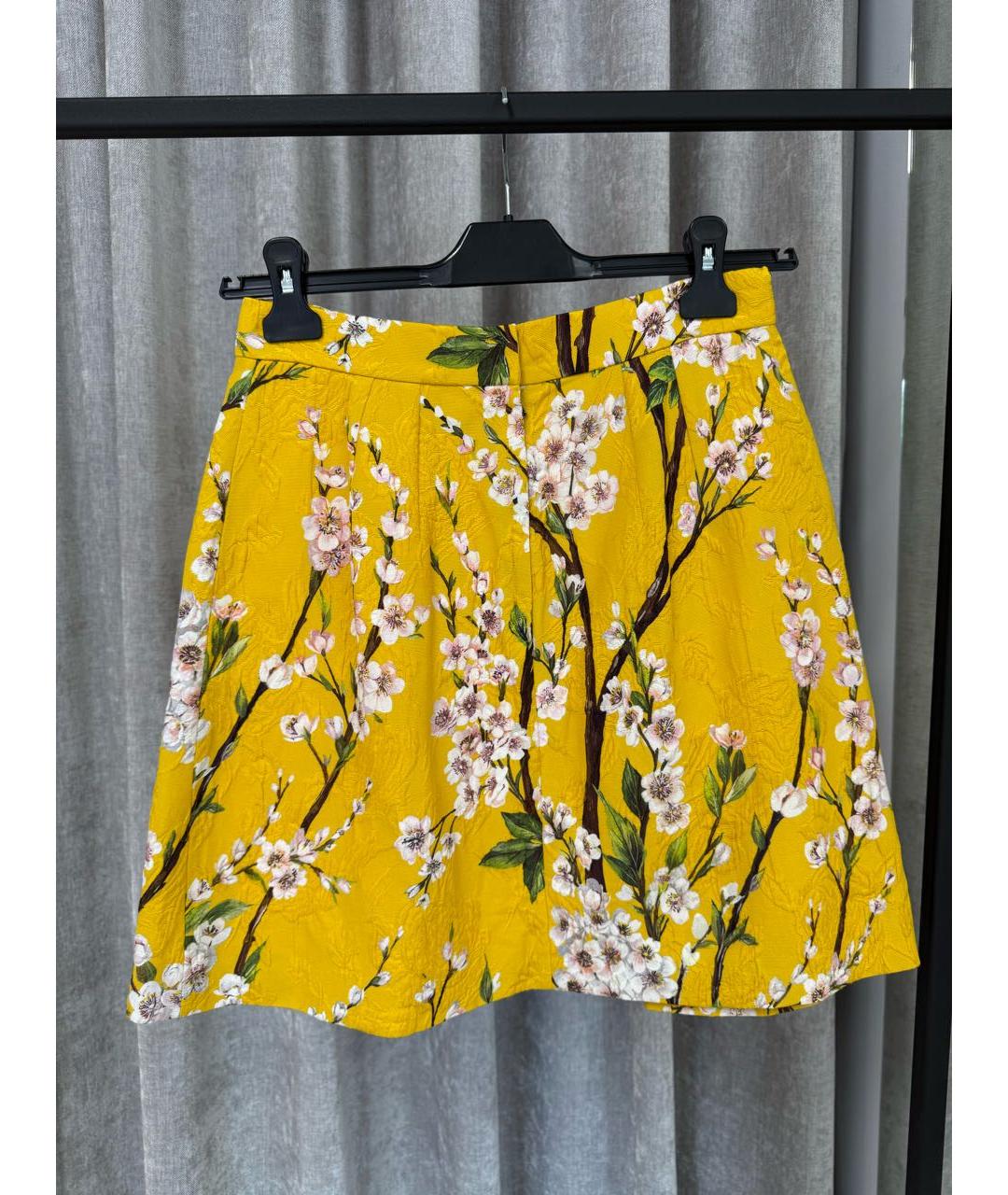 DOLCE&GABBANA Желтая юбка мини, фото 2