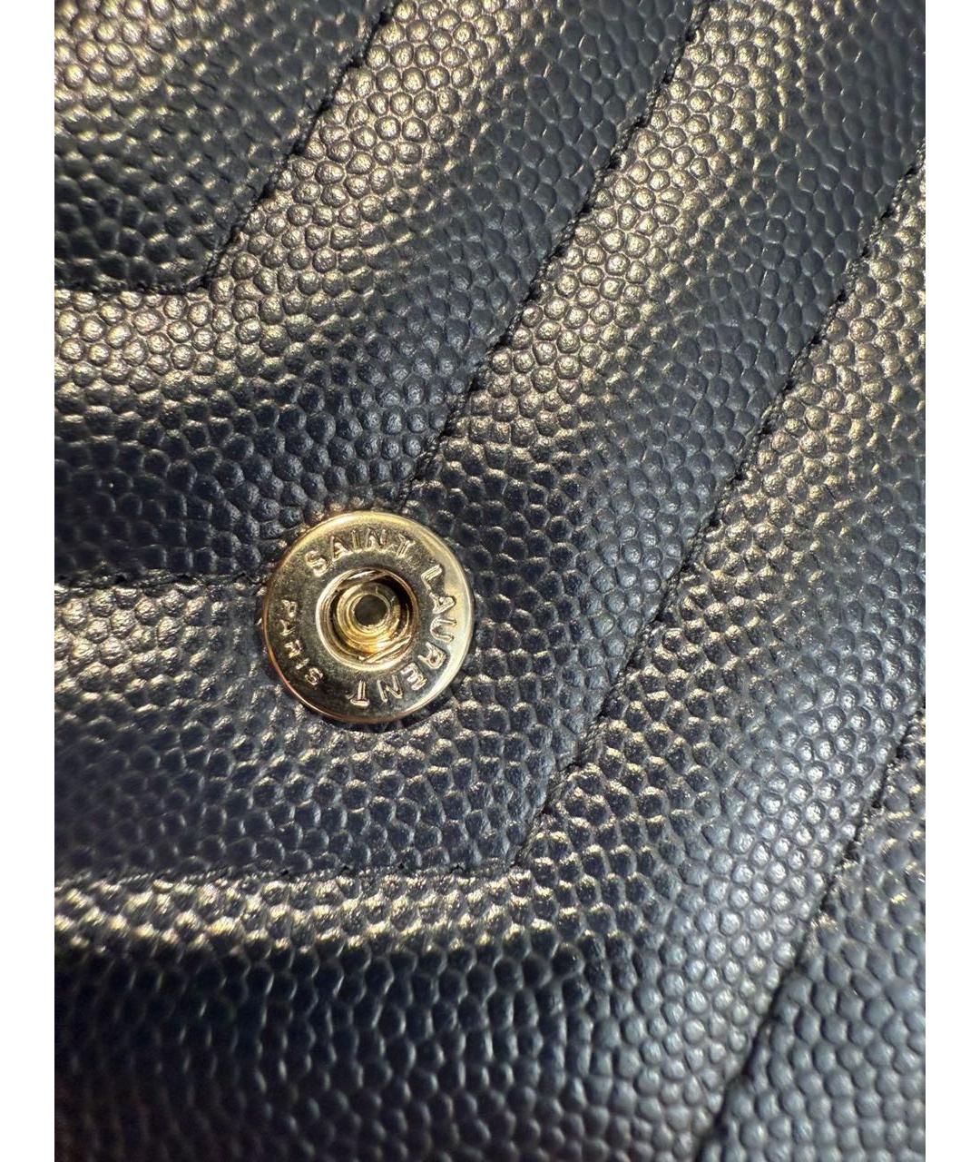 SAINT LAURENT Темно-синяя кожаная сумка тоут, фото 5