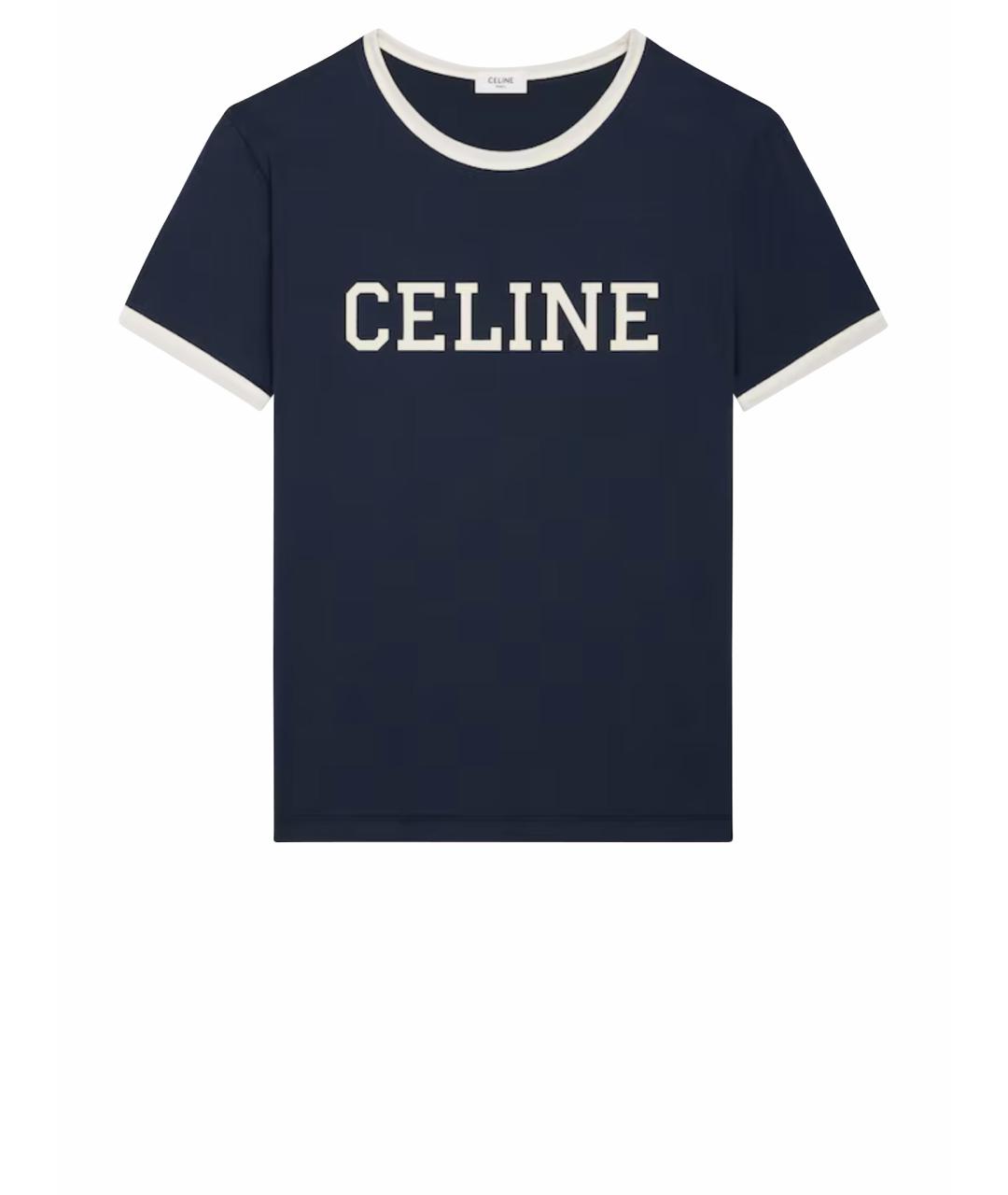 CELINE Синяя хлопковая футболка, фото 1