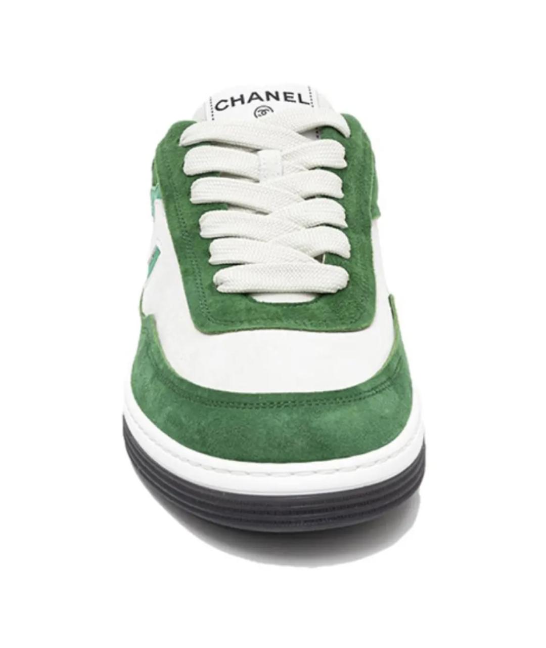 CHANEL Зеленые замшевые кеды, фото 4
