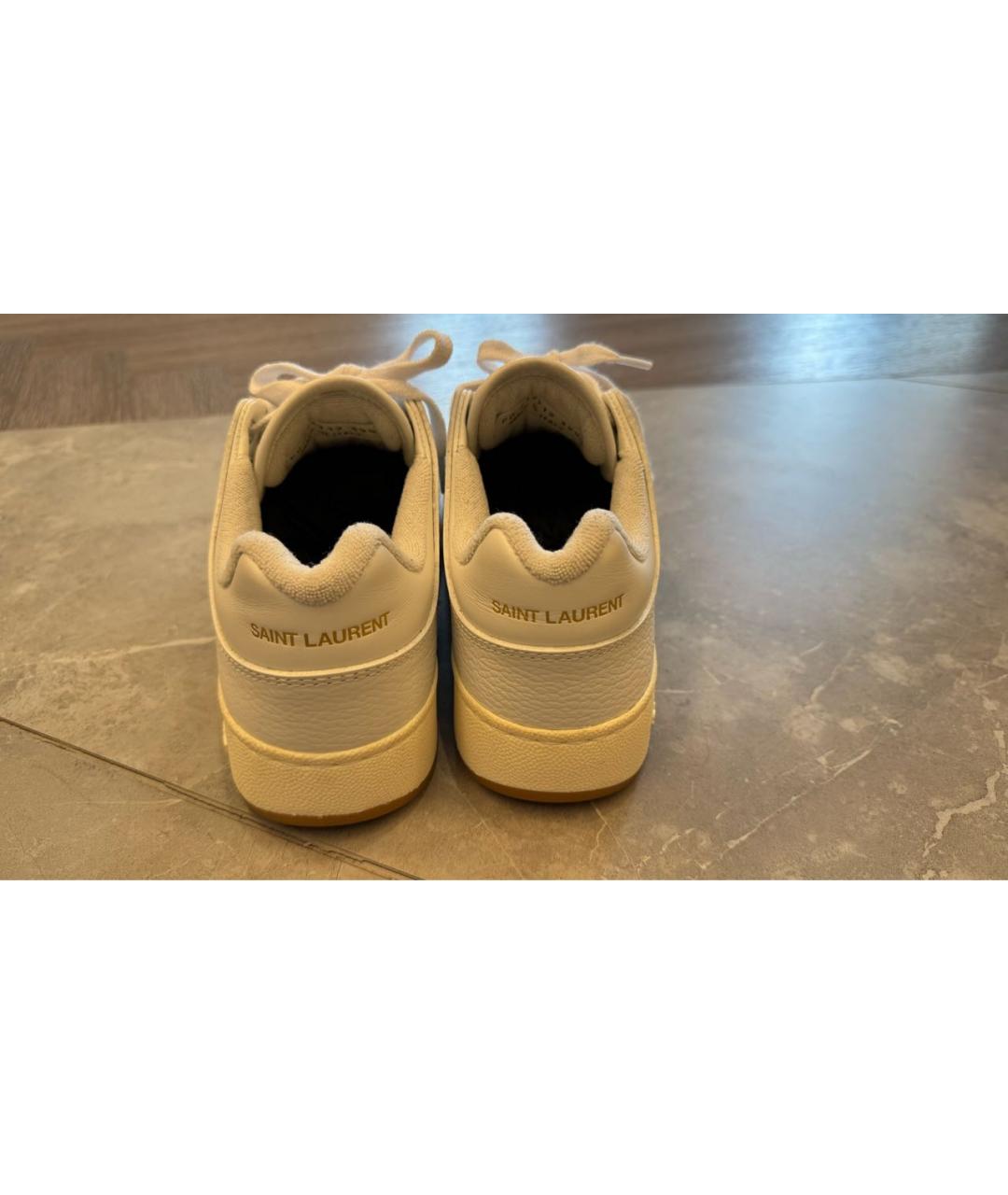 SAINT LAURENT Белые кожаные кеды, фото 4