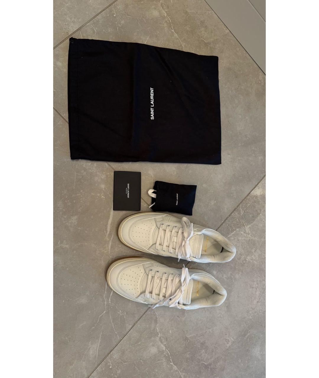 SAINT LAURENT Белые кожаные кеды, фото 5