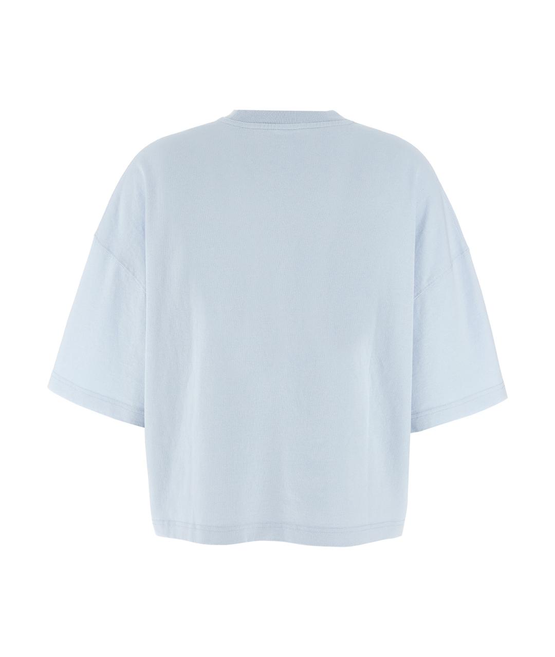 JACQUEMUS Голубая хлопковая футболка, фото 2