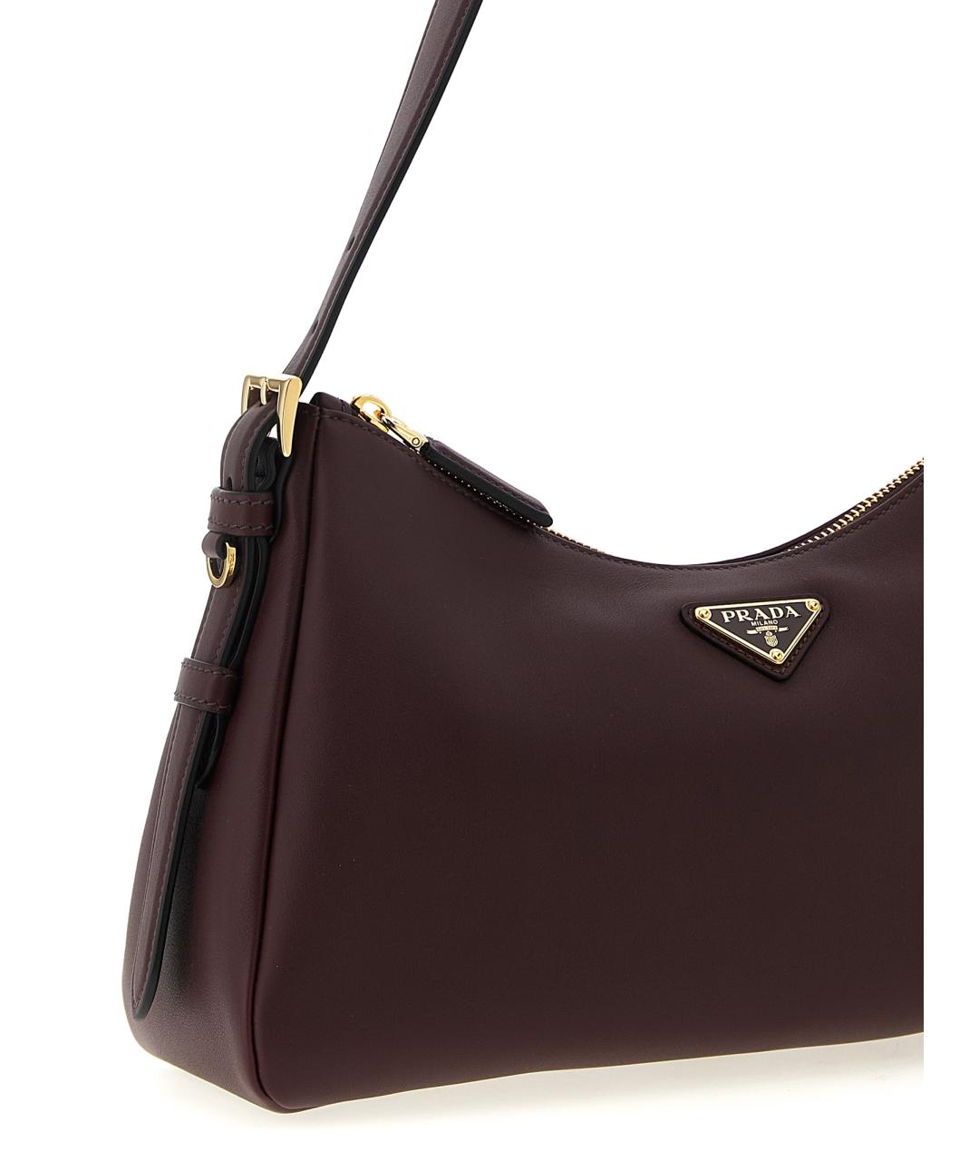 PRADA Бордовая кожаная сумка через плечо, фото 3