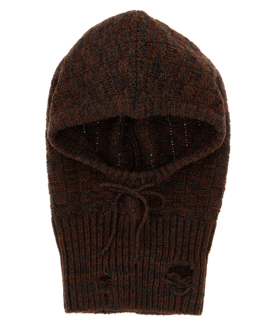 MM6 MAISON MARGIELA Коричневая шерстяная шапка, фото 2