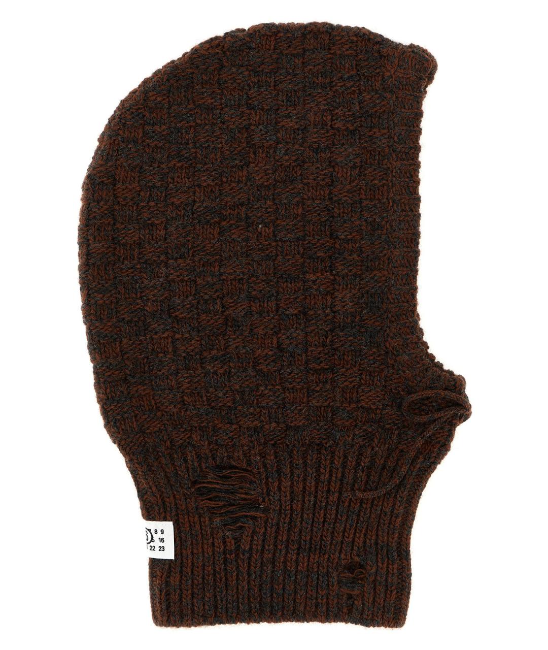 MM6 MAISON MARGIELA Коричневая шерстяная шапка, фото 1