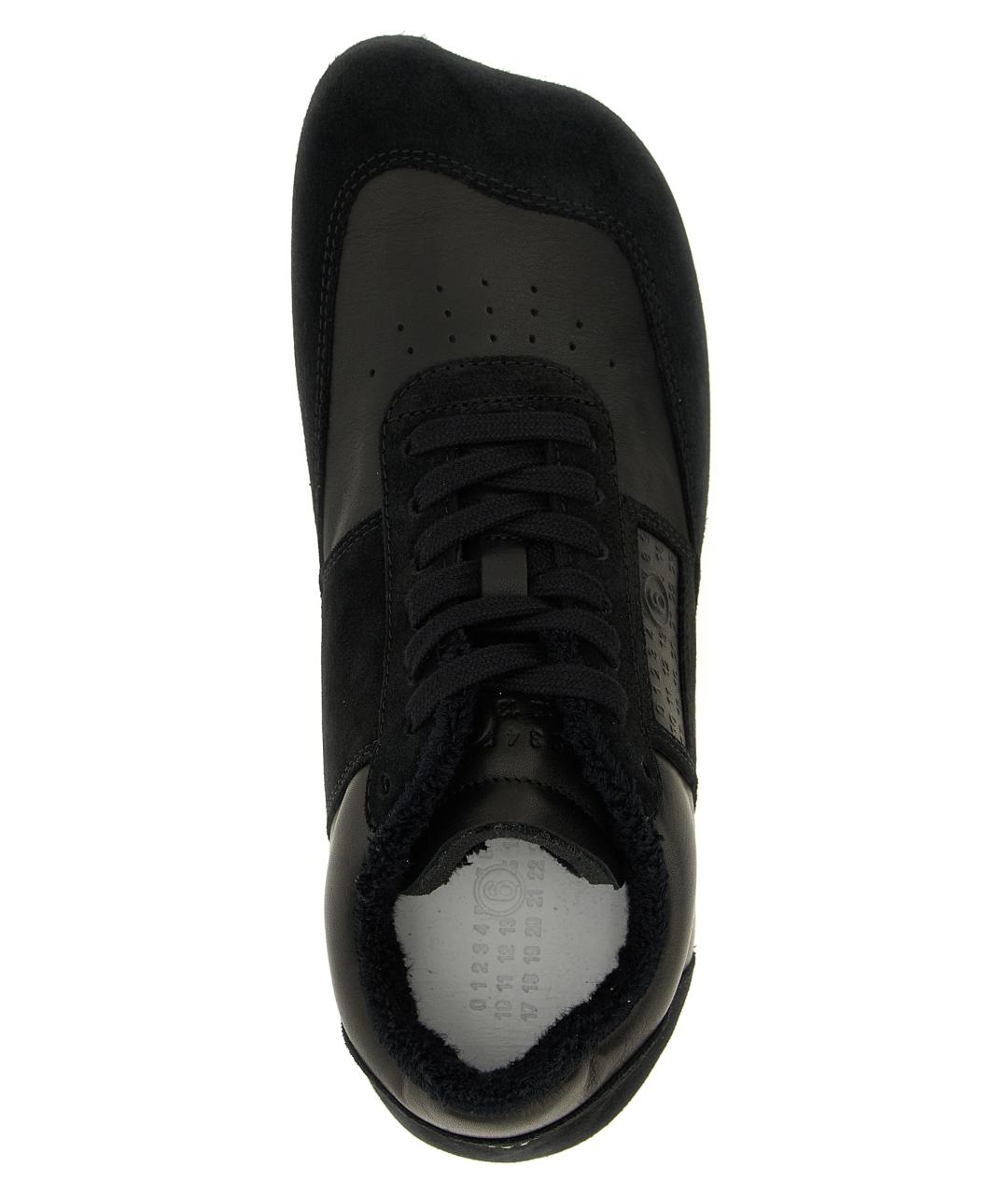 MM6 MAISON MARGIELA Черные кожаные низкие кроссовки / кеды, фото 4