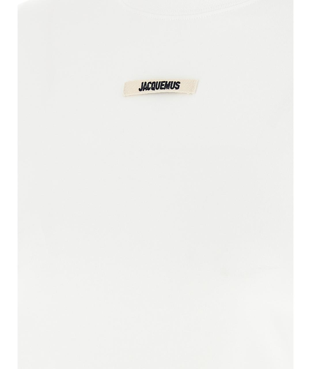 JACQUEMUS Белая хлопковая футболка, фото 4
