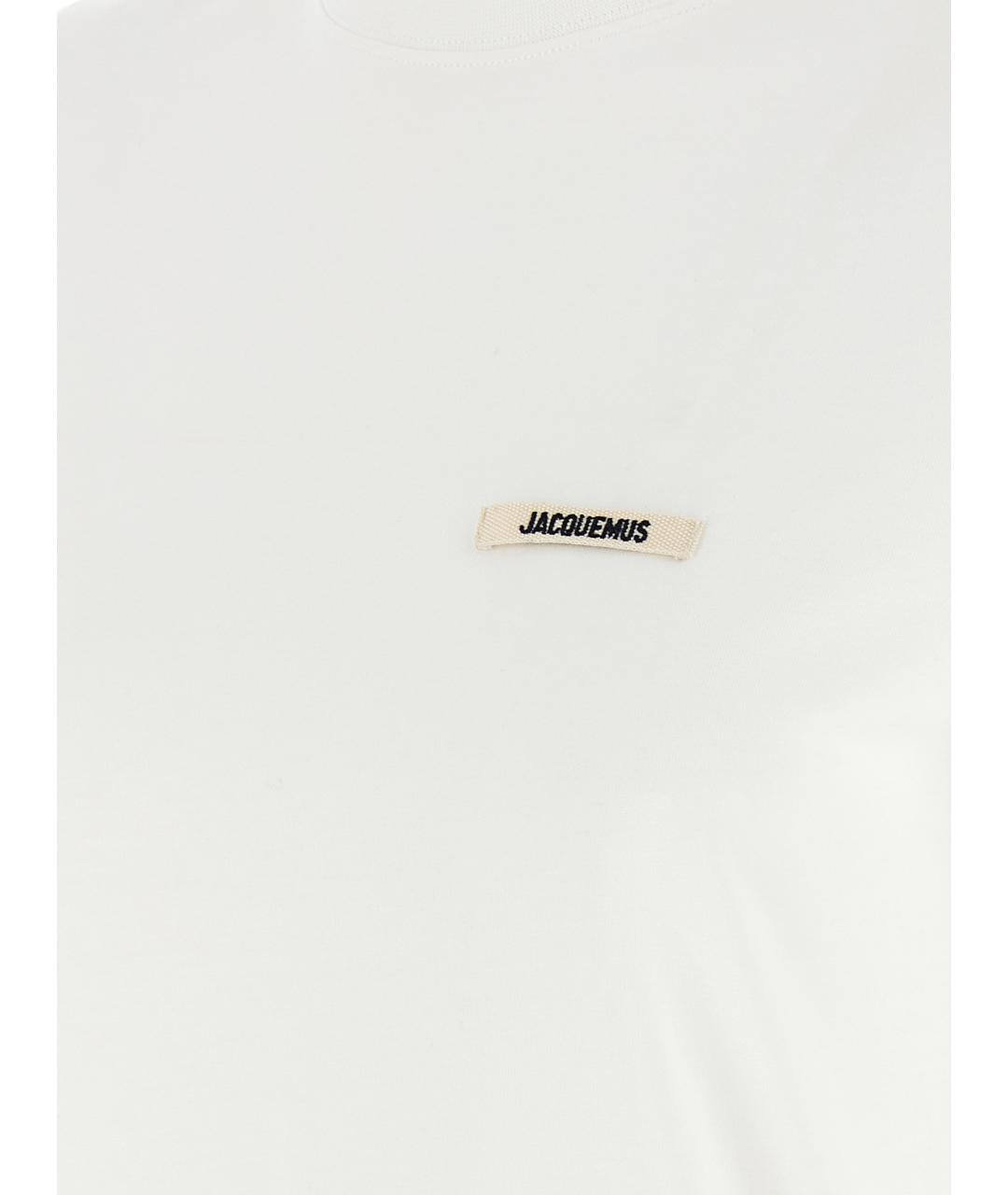 JACQUEMUS Белая хлопковая футболка, фото 4