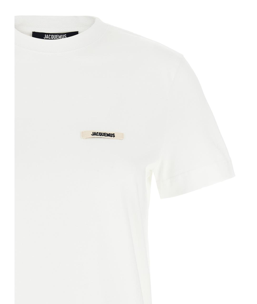 JACQUEMUS Белая хлопковая футболка, фото 3