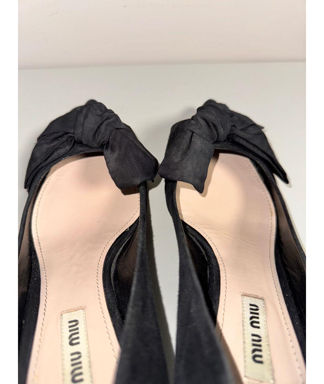 MIU MIU Черные замшевые туфли, фото 6
