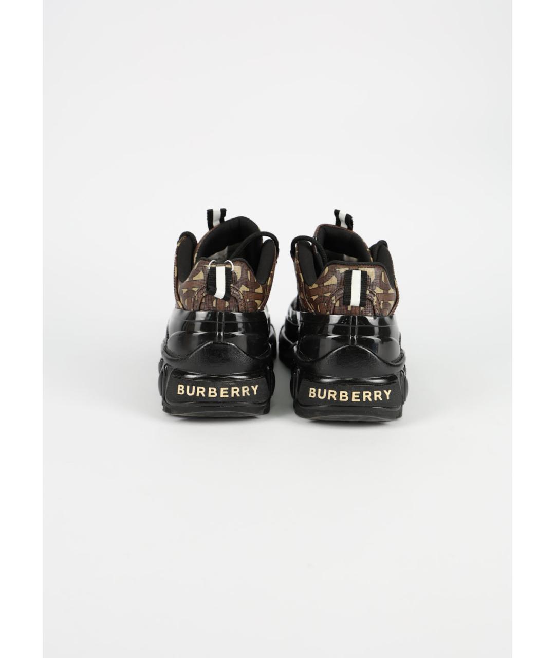 BURBERRY Коричневые кожаные кроссовки, фото 4