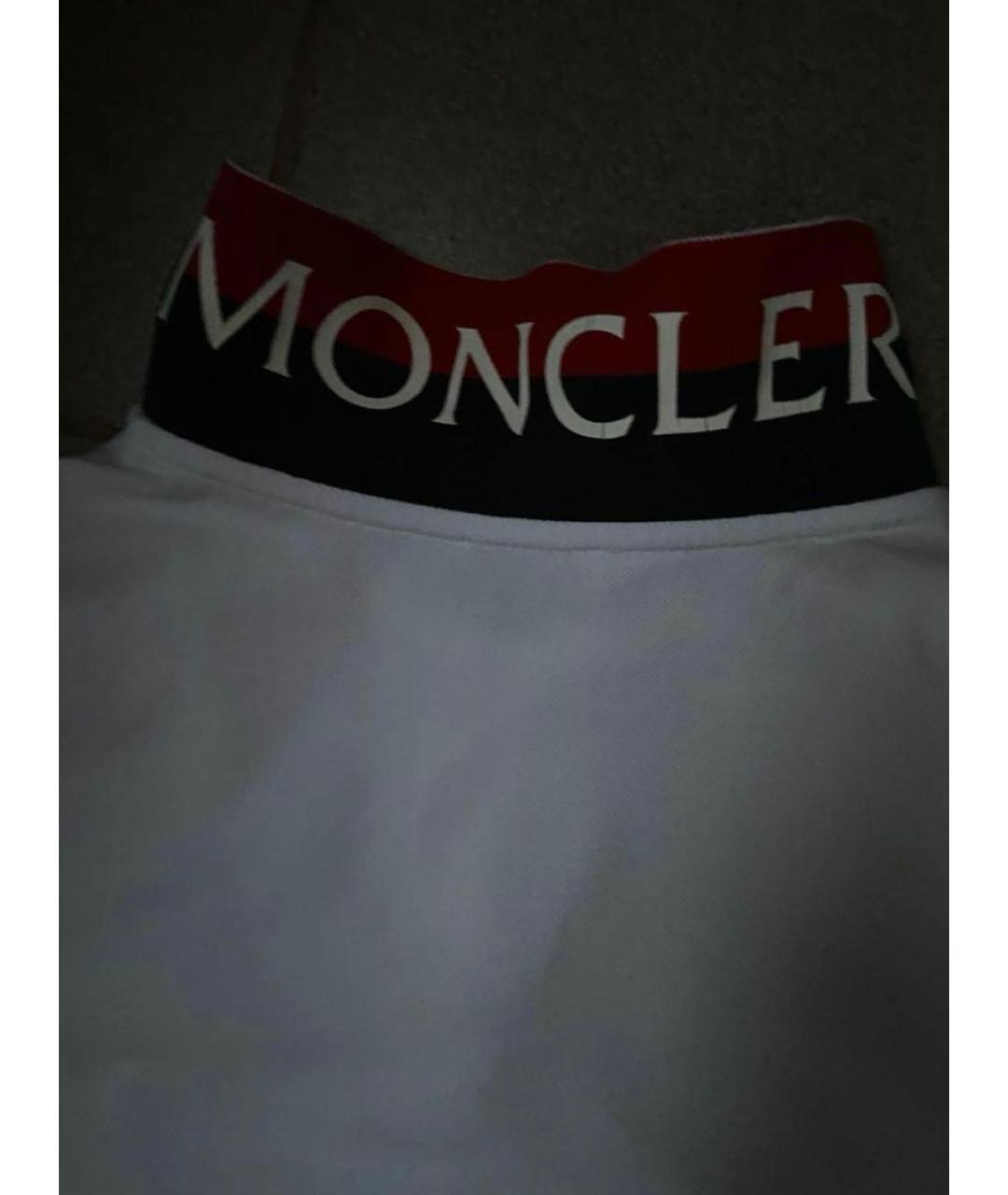 MONCLER Белое хлопковое поло с коротким рукавом, фото 6