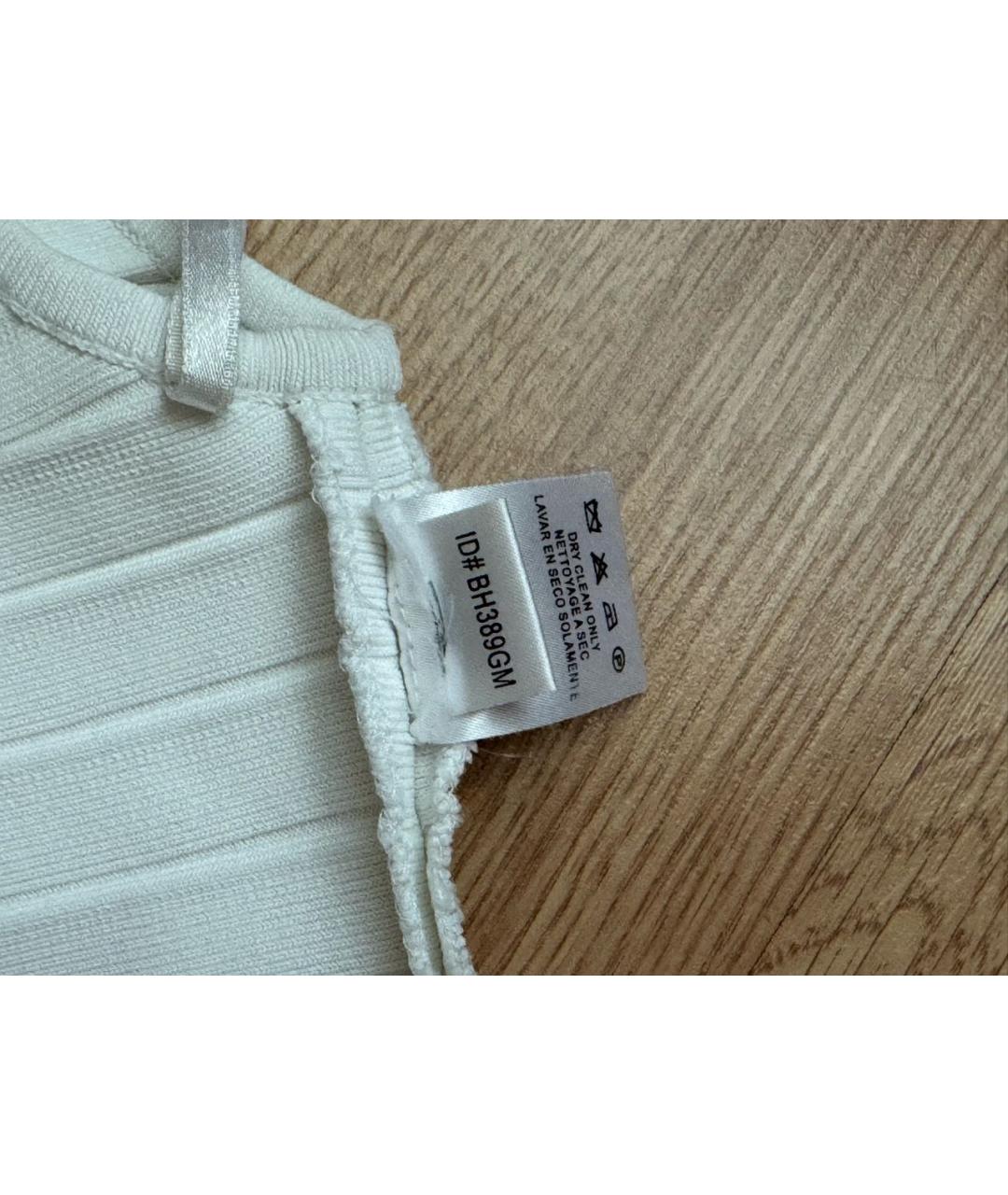 HERVE LEGER Белое вискозное коктейльное платье, фото 4