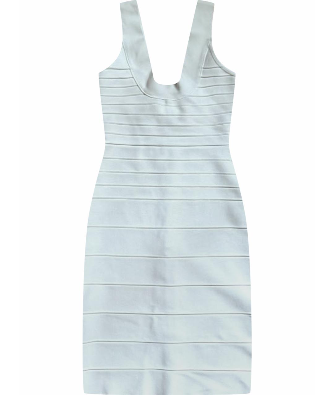 HERVE LEGER Белое вискозное коктейльное платье, фото 1