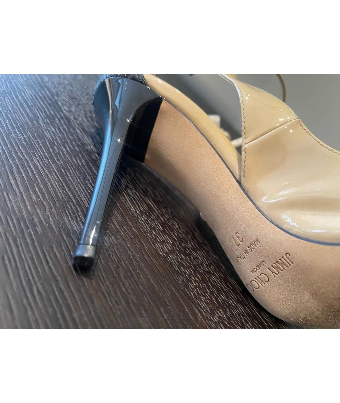 JIMMY CHOO Бежевые кожаные туфли, фото 2