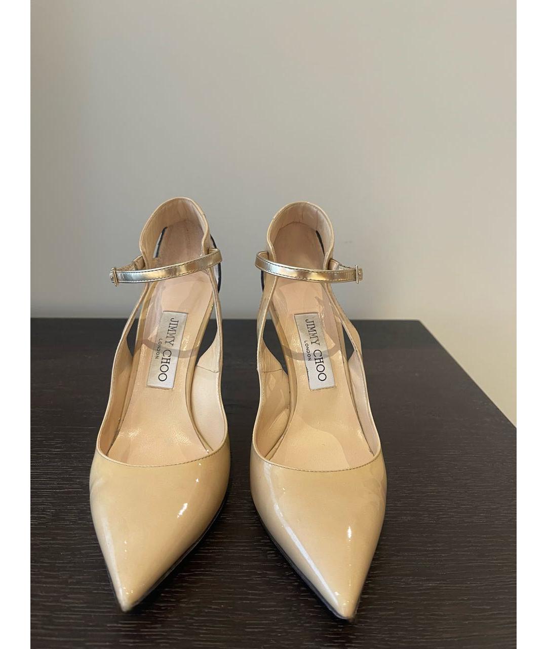 JIMMY CHOO Бежевые кожаные туфли, фото 5
