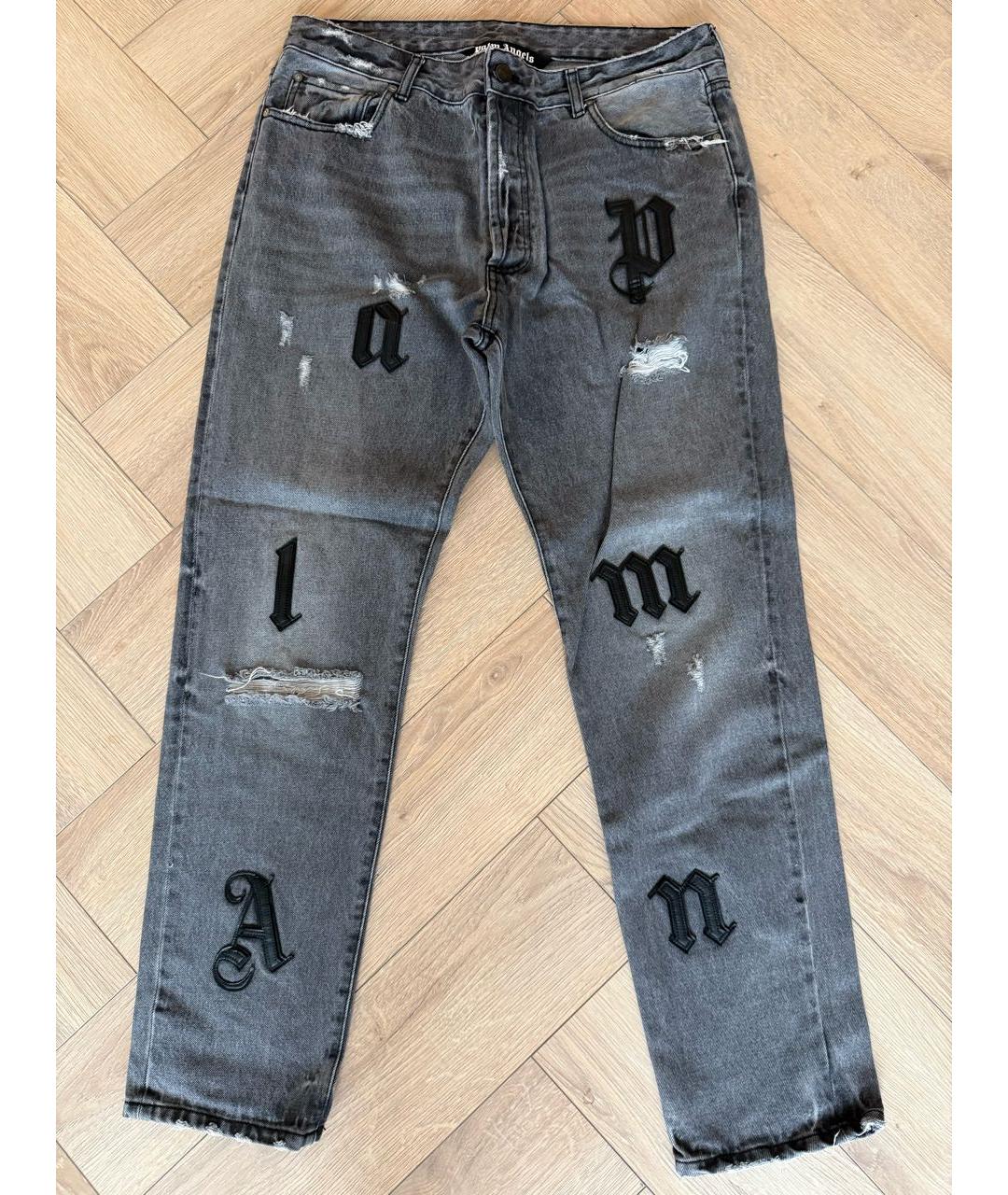 PALM ANGELS Черные хлопковые прямые джинсы, фото 5