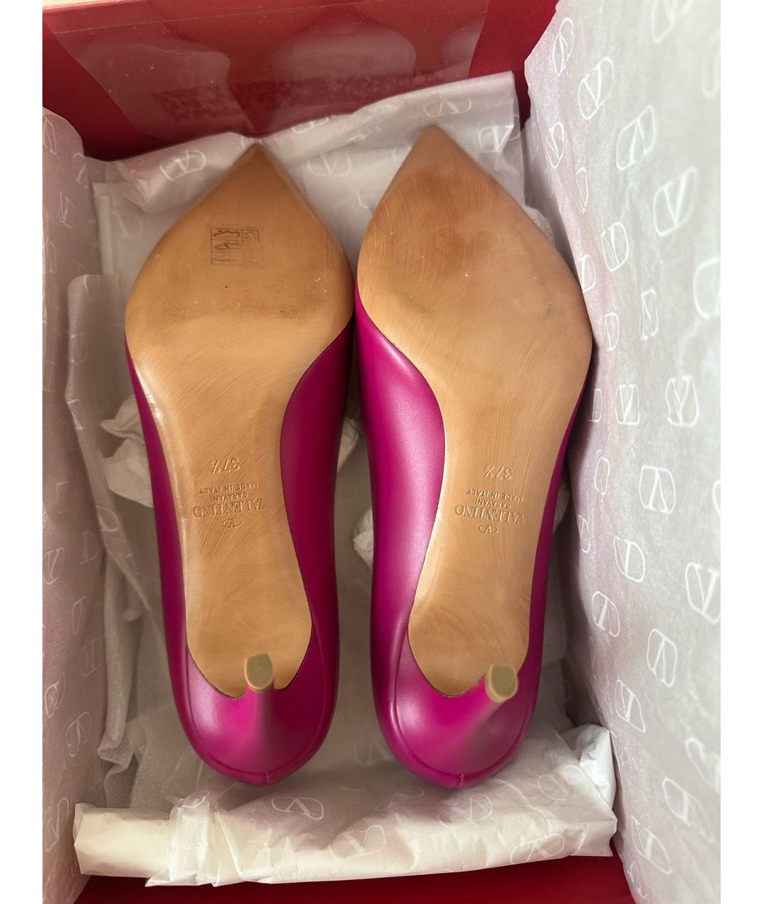 VALENTINO Фуксия кожаные туфли, фото 7