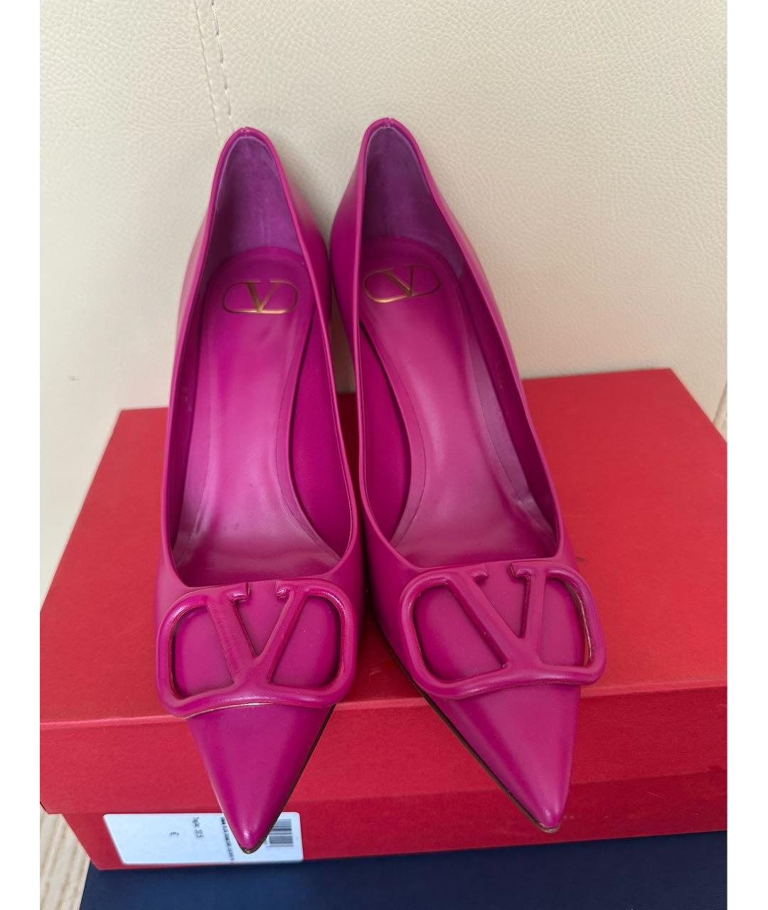 VALENTINO Фуксия кожаные туфли, фото 2