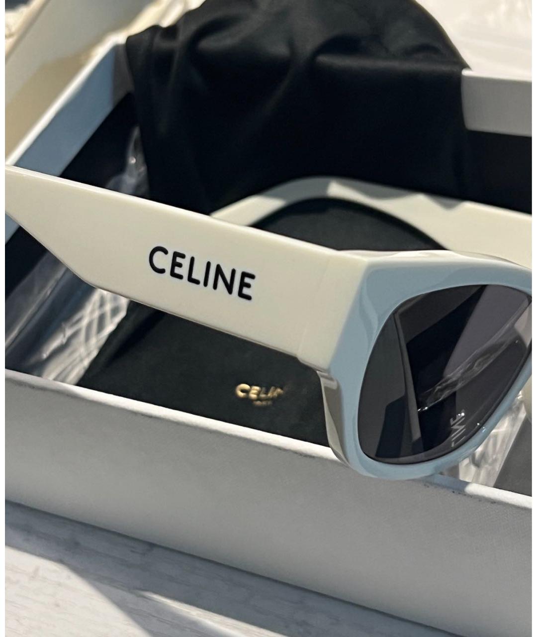 CELINE Белые пластиковые солнцезащитные очки, фото 5