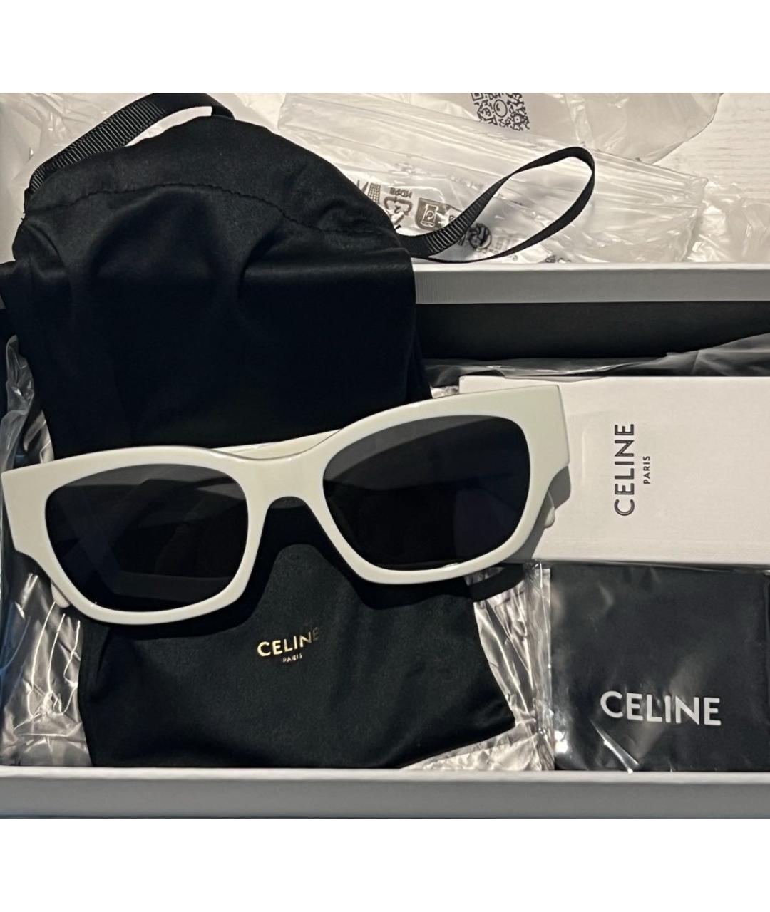CELINE Белые пластиковые солнцезащитные очки, фото 4