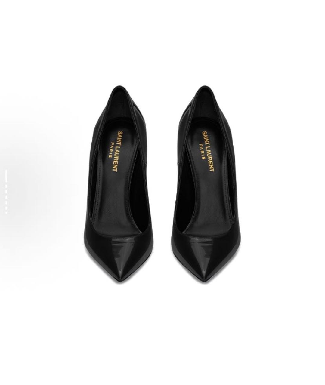 SAINT LAURENT Черные туфли из лакированной кожи, фото 2