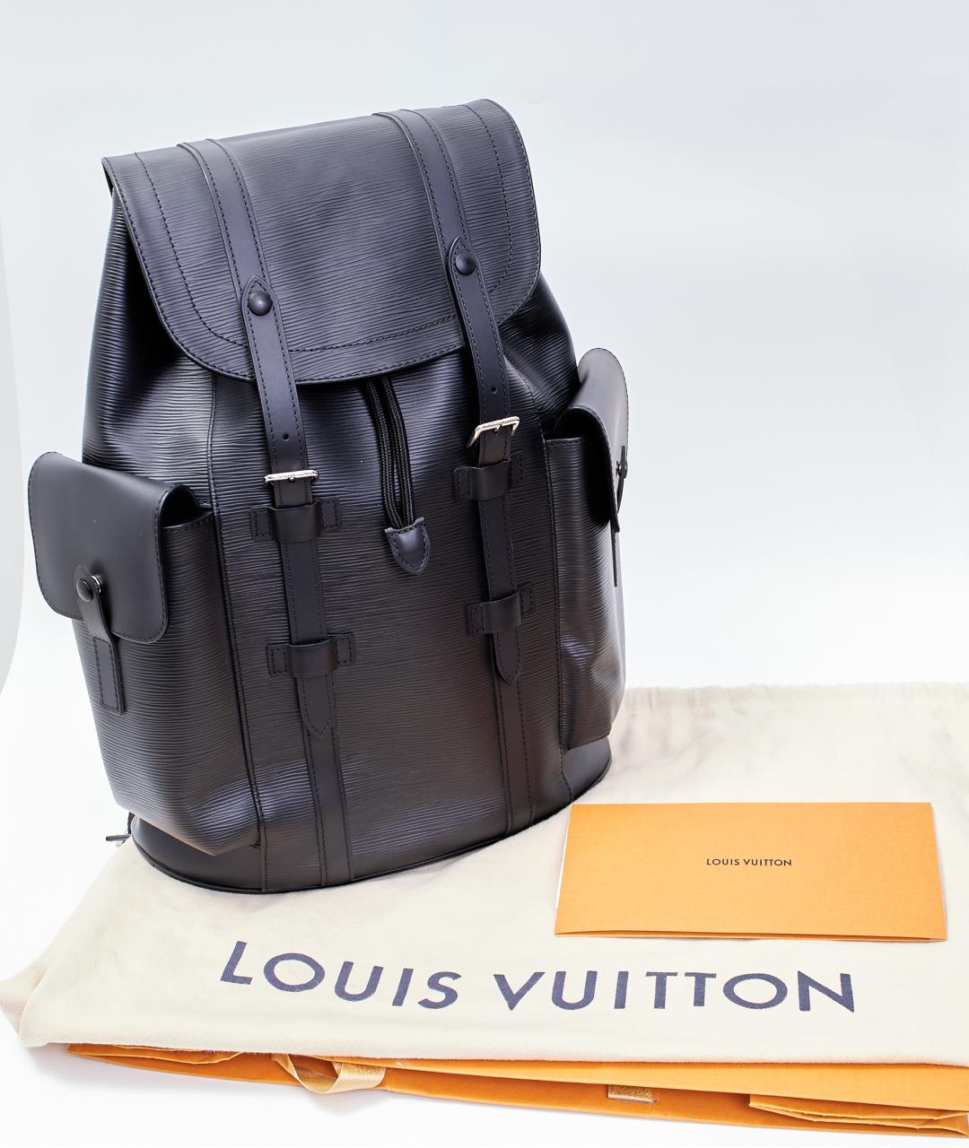 LOUIS VUITTON Черный кожаный рюкзак, фото 6
