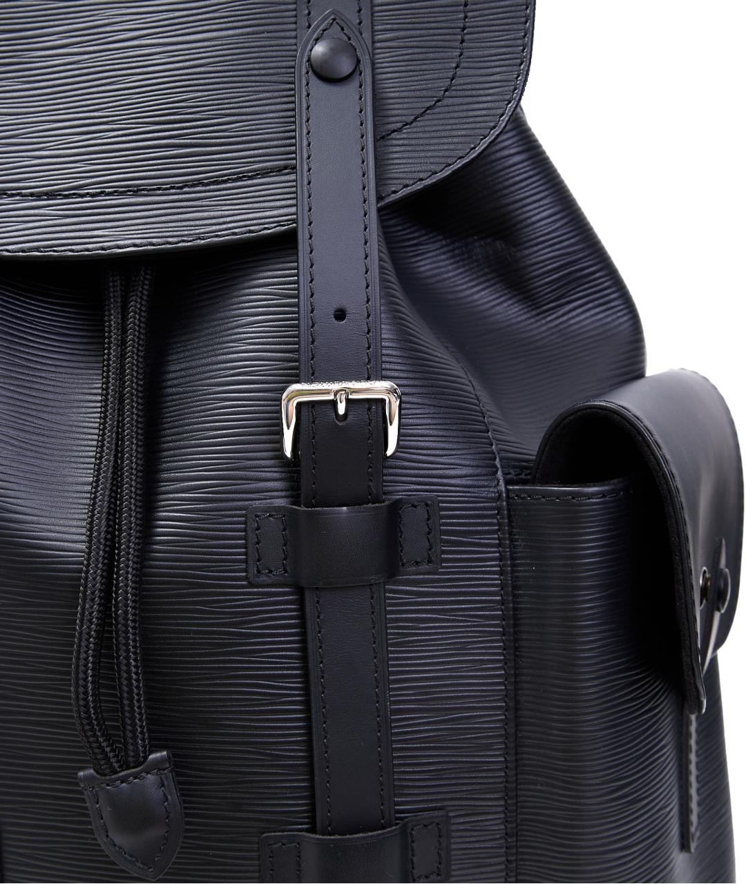 LOUIS VUITTON Черный кожаный рюкзак, фото 4