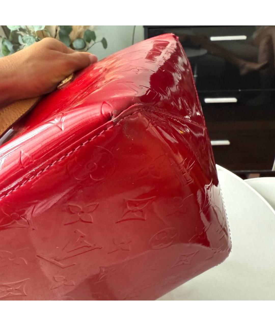LOUIS VUITTON Красная сумка тоут из лакированной кожи, фото 6