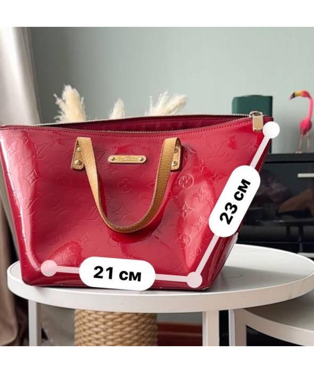 LOUIS VUITTON Красная сумка тоут из лакированной кожи, фото 8