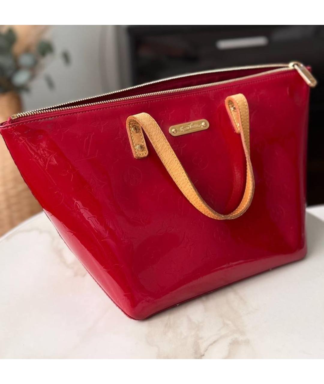 LOUIS VUITTON Красная сумка тоут из лакированной кожи, фото 2