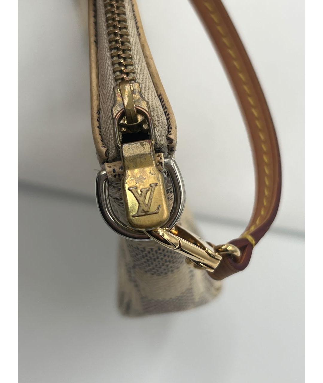 LOUIS VUITTON Бежевая кожаная сумка с короткими ручками, фото 5