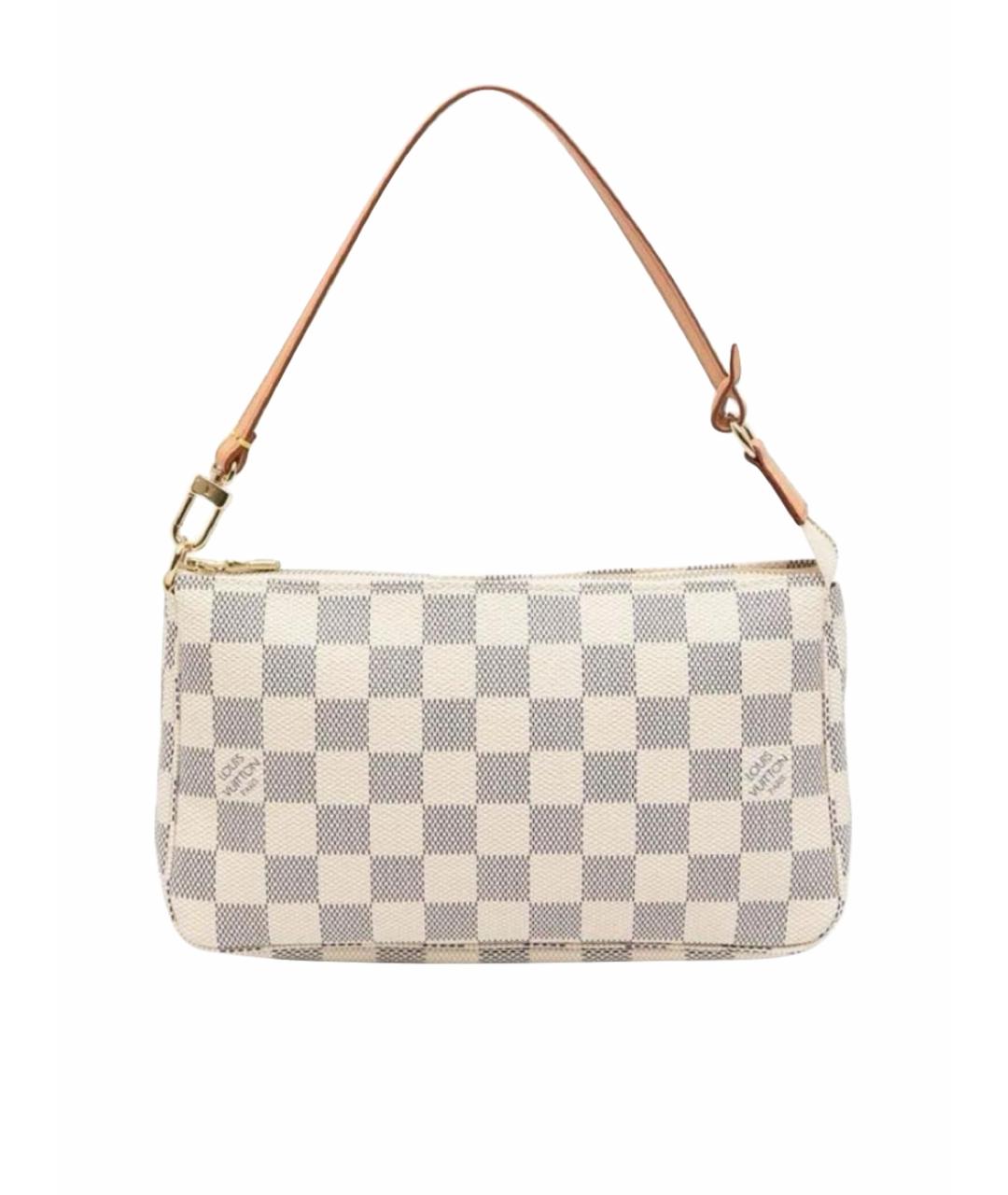 LOUIS VUITTON Бежевая кожаная сумка с короткими ручками, фото 10