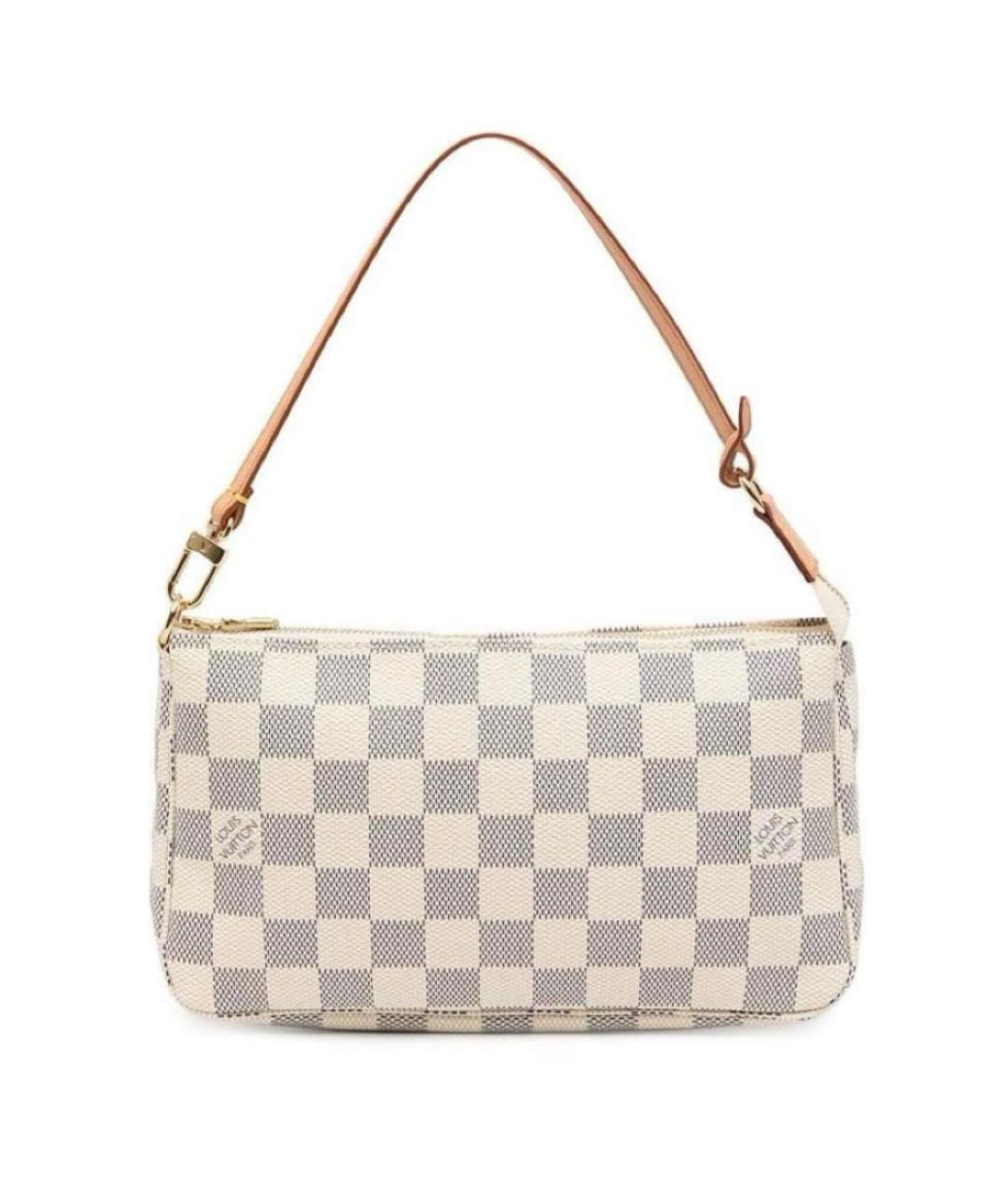 LOUIS VUITTON Бежевая кожаная сумка с короткими ручками, фото 9