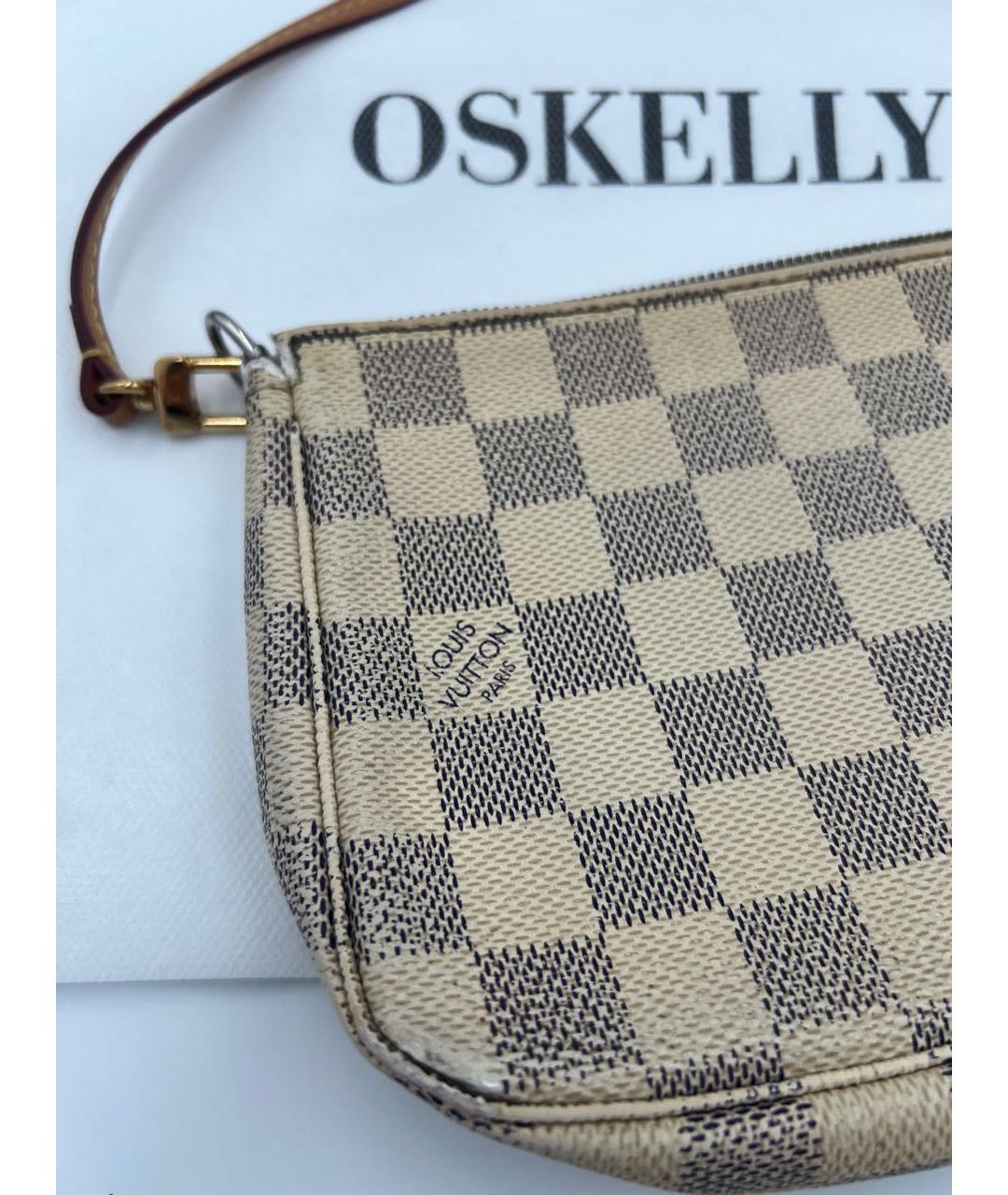 LOUIS VUITTON Бежевая кожаная сумка с короткими ручками, фото 7