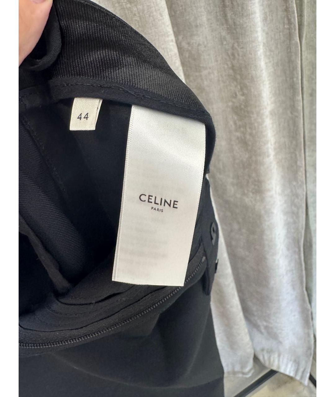 CELINE Черные шерстяные брюки широкие, фото 4