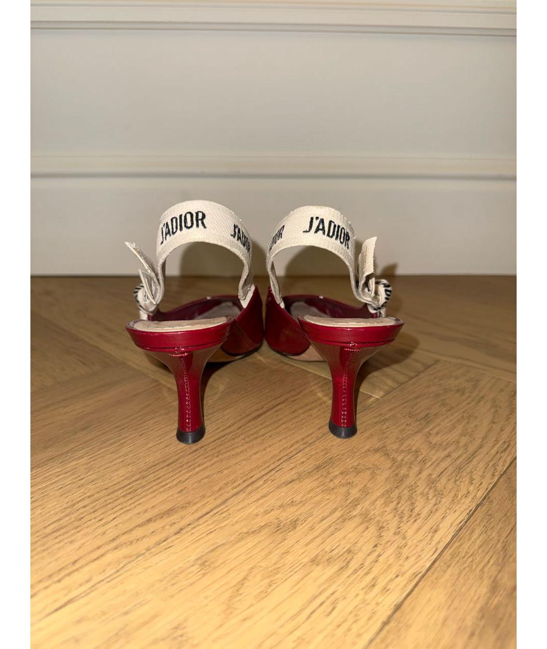 CHRISTIAN DIOR Бордовые кожаные туфли, фото 4