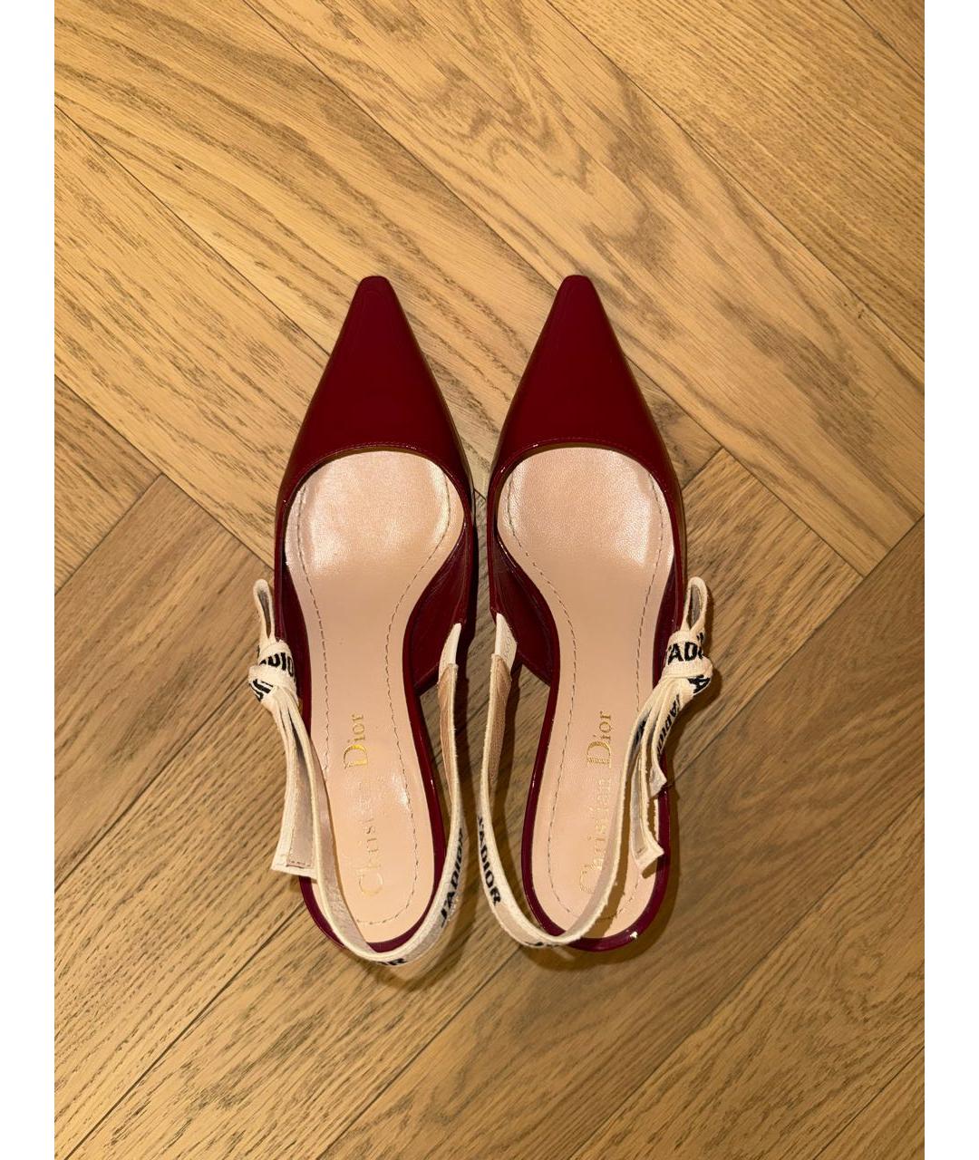 CHRISTIAN DIOR Бордовые кожаные туфли, фото 3