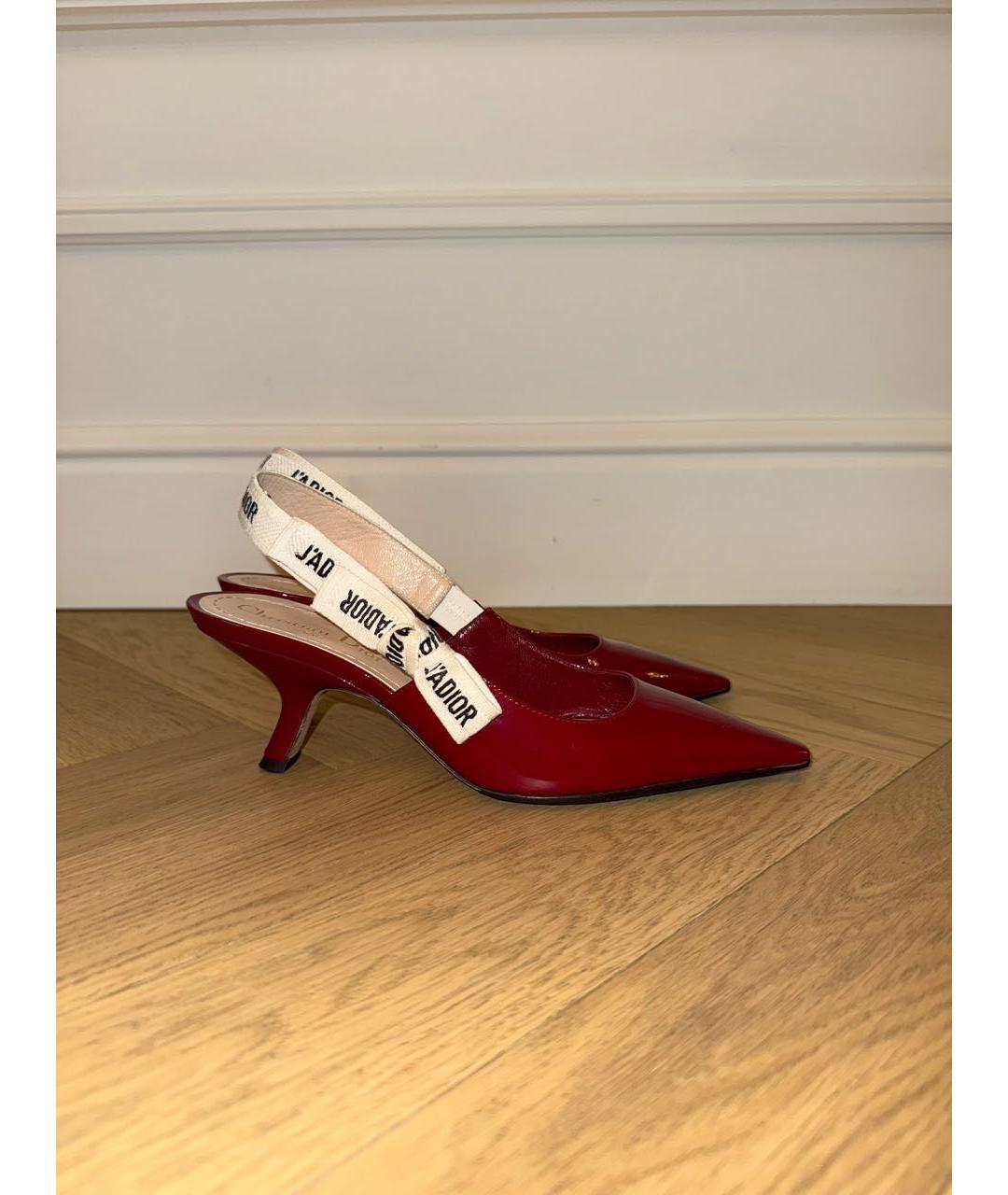 CHRISTIAN DIOR Бордовые кожаные туфли, фото 5