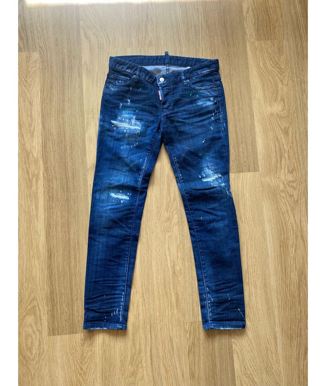 DSQUARED2 Синие хлопко-эластановые джинсы слим, фото 6